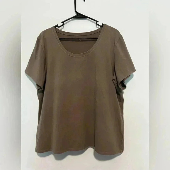 Tops - Eileen Fisher Womens Gray Top Short Sleeve size 1x cotton/Lycra Pit- 22''